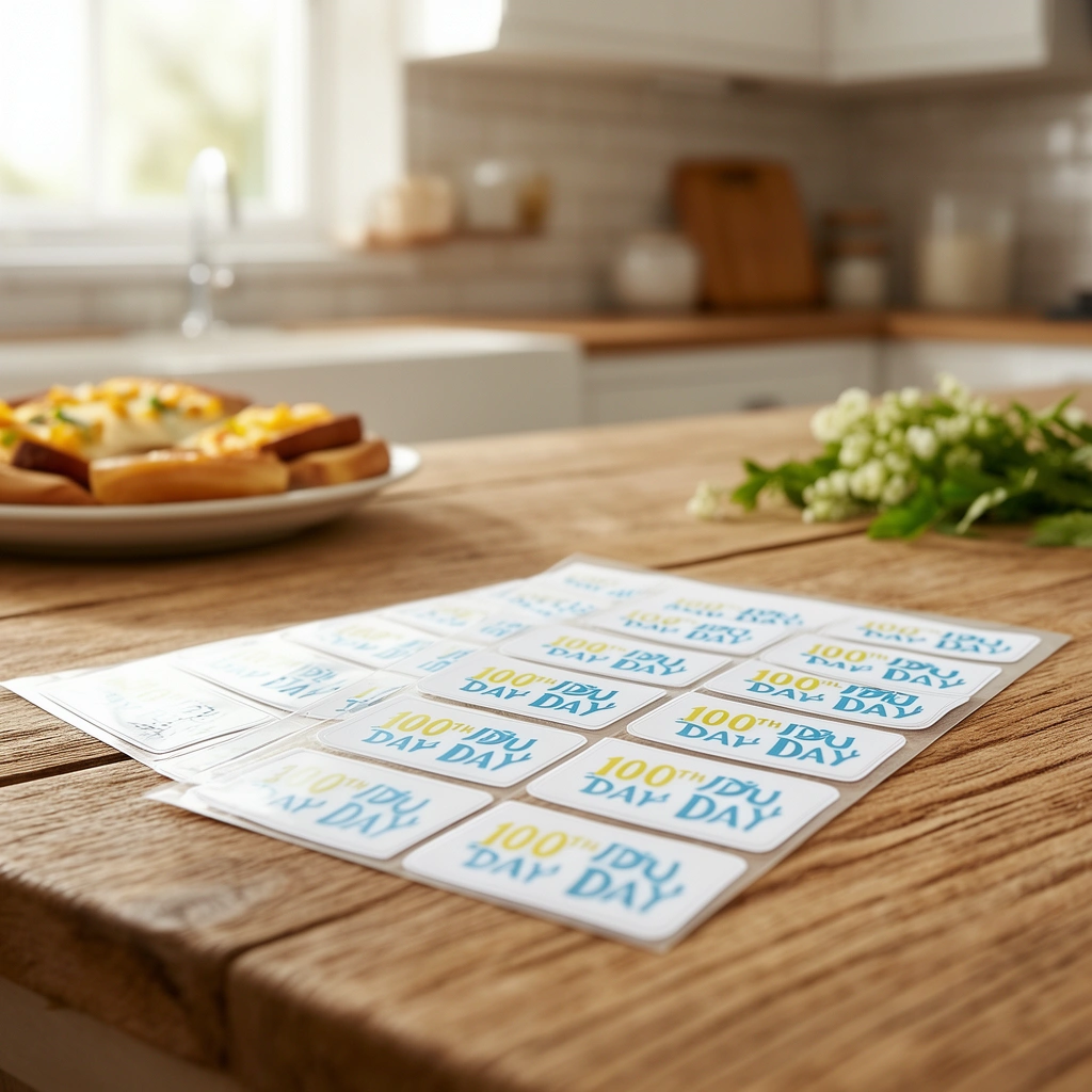 17. Personalized 100th Day Stickers