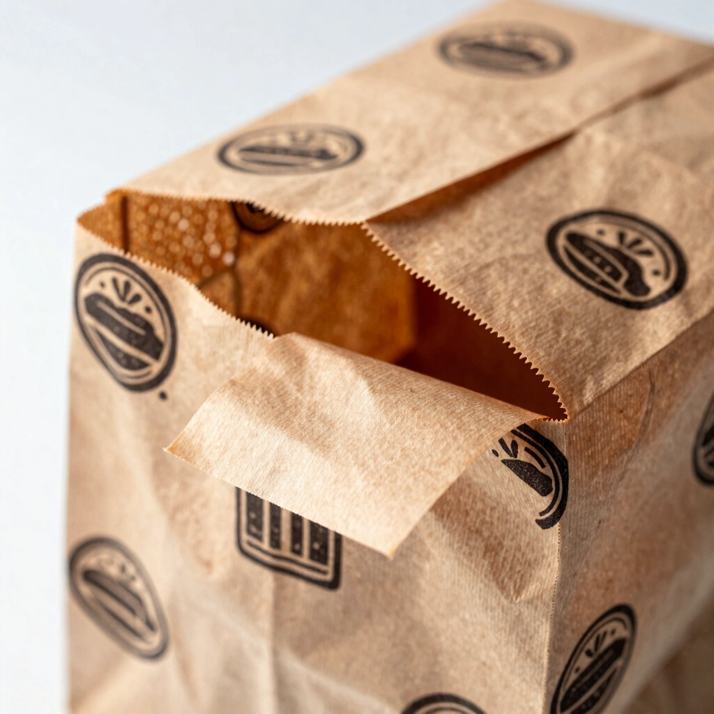6. Brown Paper Bag Wrap With Stamps