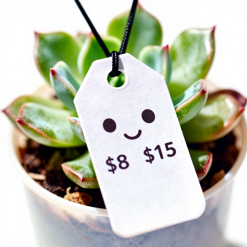 3. Succulent Plant With a Cute Tag