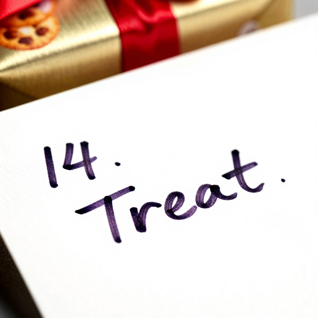 14. Handwritten Card With a Treat