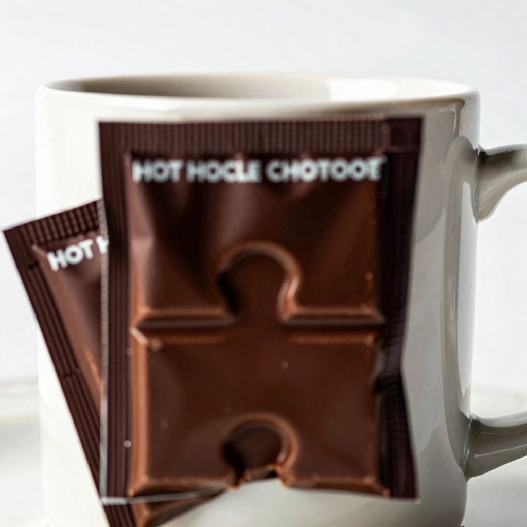 14. Puzzle Mug with Hot Chocolate Packet