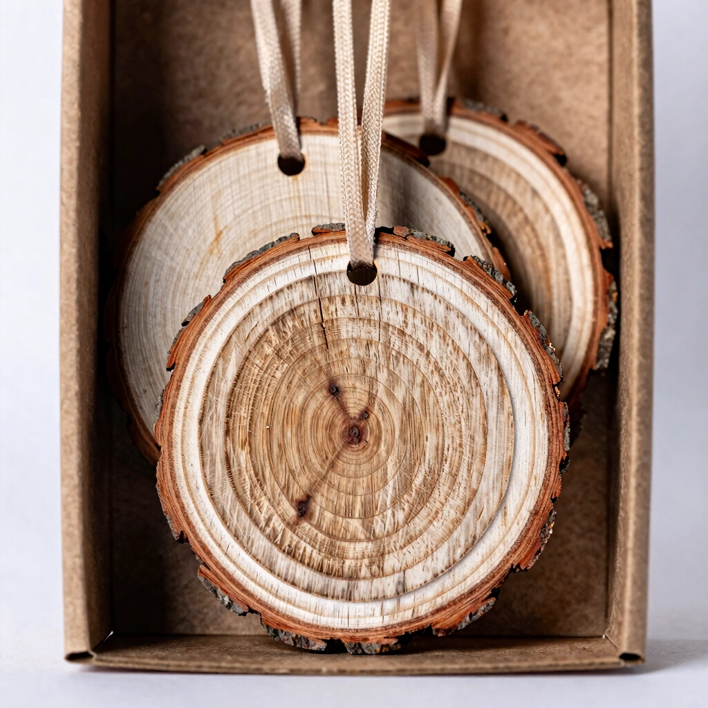 3. Rustic Farmhouse Wood Slice Ornaments