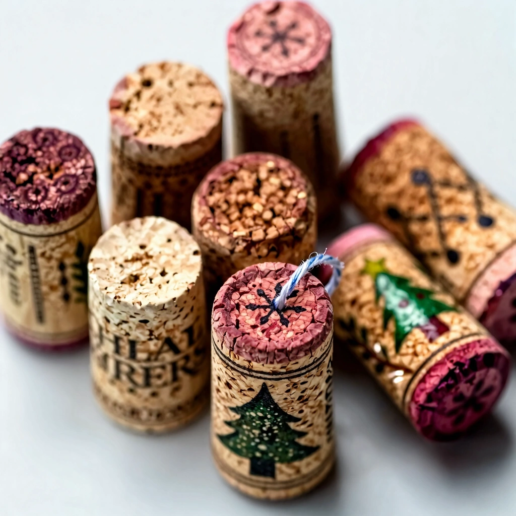8. Painted Wine Cork Ornaments