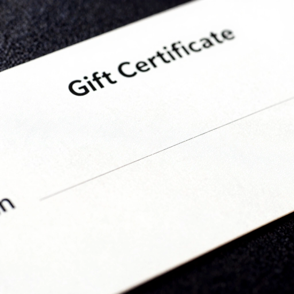 12. Experience Gift Certificate