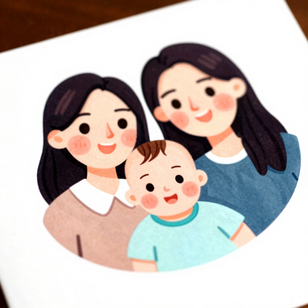 6. Custom Family Portrait Illustration