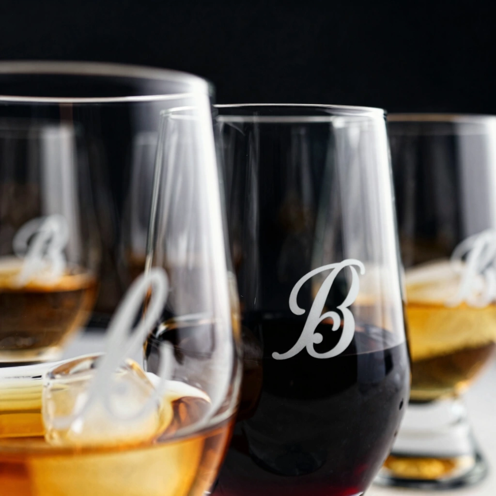 7. Personalized Whiskey Or Beer Glass Set
