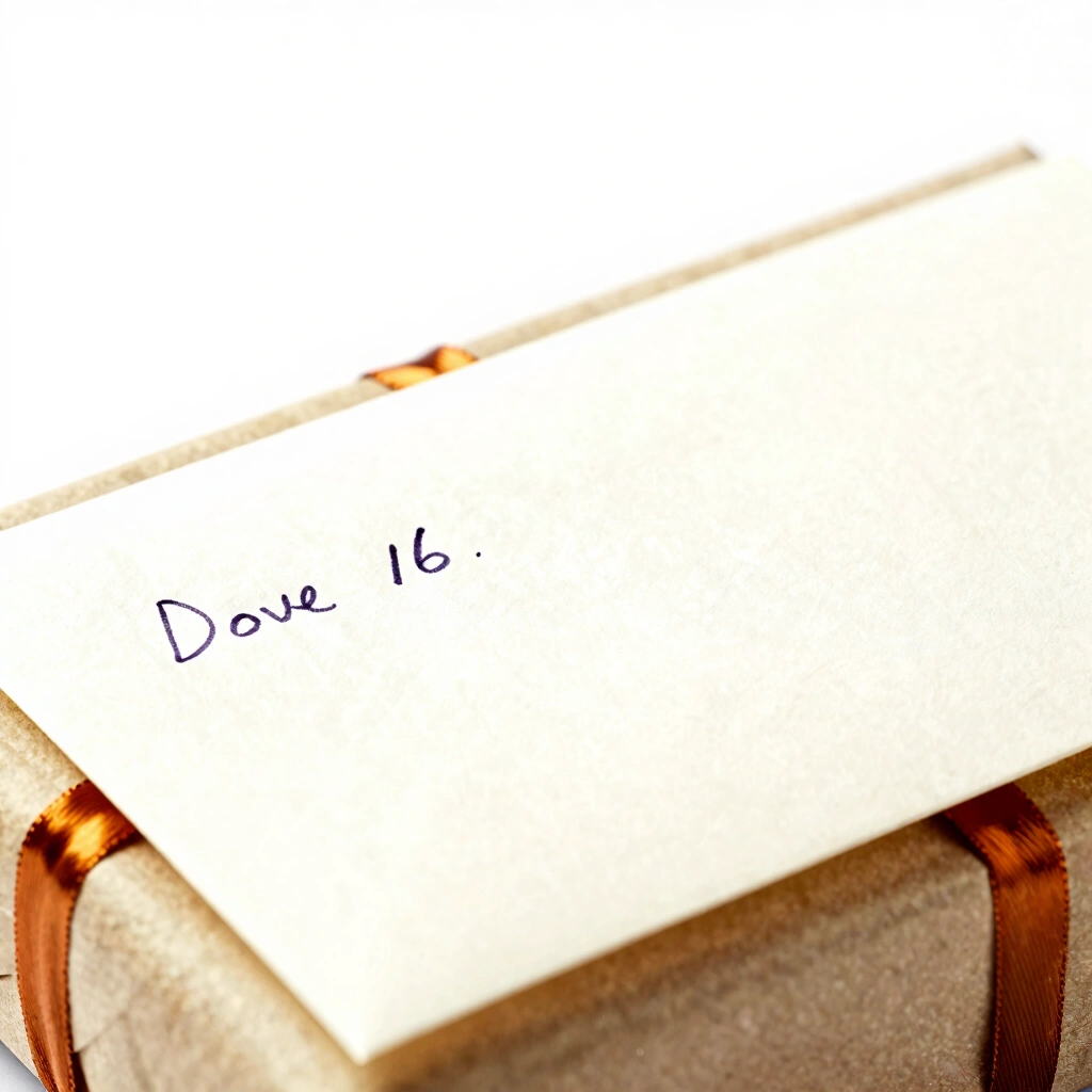 16. A Handwritten Letter Paired With a Small Gift